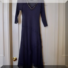 H08. Kamorov blue silk dress. Size S - $38 
